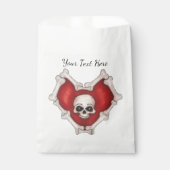 Gothic Red Heart Bone Border White Skull Geschenktütchen (Vorderseite)