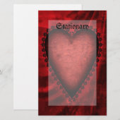 Gothic Red Heart Briefpapier (Vorne/Hinten)