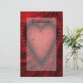 Gothic Red Heart Briefpapier (Stehend Vorderseite)