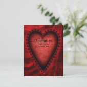 Gothic Red Heart Einladung (Stehend Vorderseite)