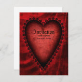 Gothic Red Heart Einladung (Vorne/Hinten)