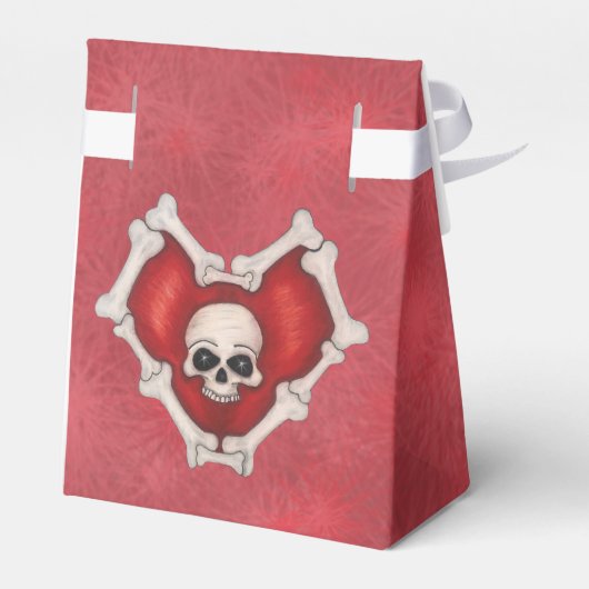 Gothic Red Heart of Bones White Skull Red Shades Geschenkschachtel (Rückseite)