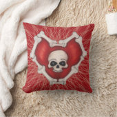 Gothic Red Heart on Spirals White Skull and Bones Kissen (Decke)
