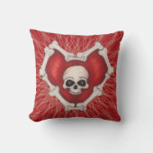 Gothic Red Heart on Spirals White Skull and Bones Kissen (Vorderseite)