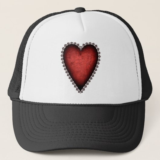 Gothic Red Heart Truckerkappe (Vorderseite)