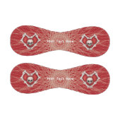 Gothic Red Heart umrissen in Knochen Skull Spirals Baseball (Paneele)