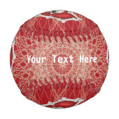 Gothic Red Heart umrissen in Knochen Skull Spirals Baseball (Rückseite)