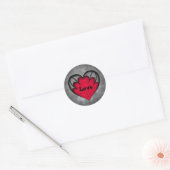 Gothic red heart Valentinstag Liebe Runder Aufkleber (Umschlag)