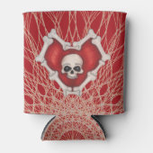 Gothic Red Heart with Bones Skull on Spiral Lines Dosenkühler (Vorderseite)