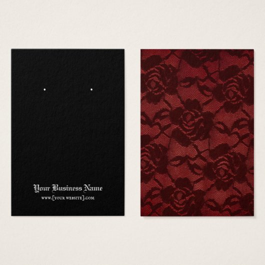 Gothic Red Lace Earring Display Card (Vorne & Hinten)