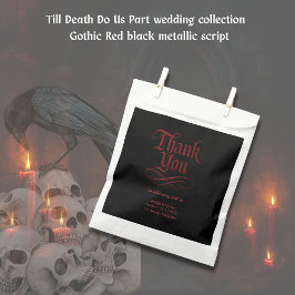 Gothic Red Metallic Script auf Black Geschenktütchen