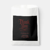 Gothic Red Metallic Script auf Black Geschenktütchen (Vorderseite)