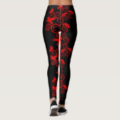 Gothic Red Ravens and Thorns Leggings (Rückseite)