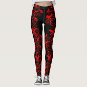 Gothic Red Ravens and Thorns Leggings (Vorderseite)
