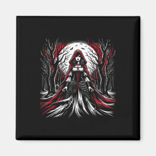Gothic Red Riding Hood Dark Halloween Spooky Magnet