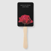 Gothic Red Rose auf schwarzem Hochzeitsprogramm Fächer (Rückseite)