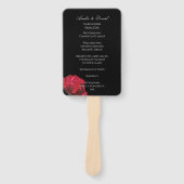 Gothic Red Rose auf schwarzem Hochzeitsprogramm Fächer (Vorderseite)