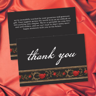 Gothic Red Rose Bis dass der Tod uns scheidet Hoch Dankeskarte