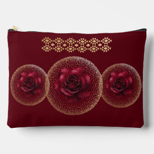 Gothic Red Rose & Gold Personalisiert  Zubehörtasche