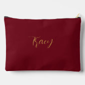 Gothic Red Rose & Gold Personalisiert Zubehörtasche (Rückseite)