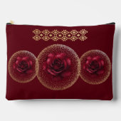 Gothic Red Rose & Gold Personalized  Zubehörtasche (Vorderseite)