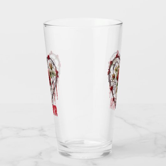Gothic Red Rose Heart Vine Artwork Glas (Rechts)