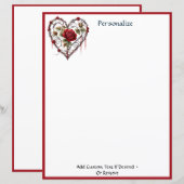 Gothic Red Rose Heart Vine Artwork Personalized (Vorne/Hinten)
