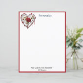 Gothic Red Rose Heart Vine Artwork Personalized (Stehend Vorderseite)