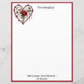 Gothic Red Rose Heart Vine Artwork Personalized (Vorderseite)