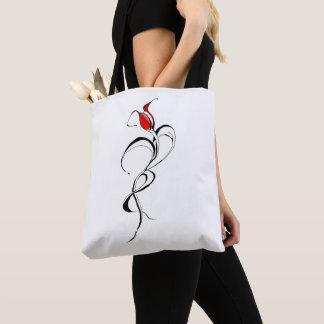 Gothic Red Rose Lady Surreal Tribal Tattoo Art Tasche