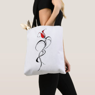 Gothic Red Rose Lady Surrealer Stammes-Tätowierkun Tasche