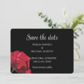 Gothic Red Rose Save the Date Karte (Stehend Vorderseite)