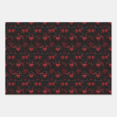 Gothic Red Roses Red Hearts and Black Flowers Geschenkpapier Set (Vorderseite 3)