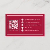 Gothic Red Script Name QR Code Tattoo Künstler Visitenkarte (Rückseite)