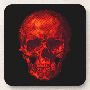 Gothic Red Skull Getränkeuntersetzer