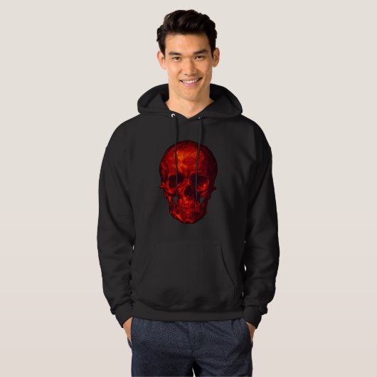 Gothic Red Skull Hoodie (Vorne ganz)