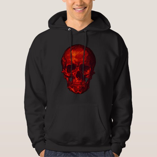 Gothic Red Skull Hoodie (Vorderseite)
