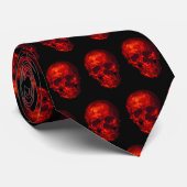 Gothic Red Skull Krawatte (Gerollt)