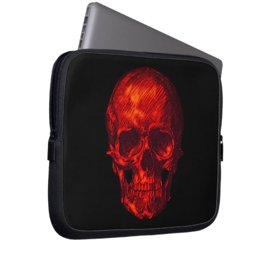 Gothic Red Skull Laptopschutzhülle (Vorne Rechts)