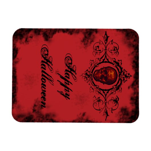 Gothic Red Skull Magnet (Horizontal)