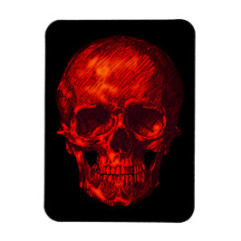 Gothic Red Skull Magnet