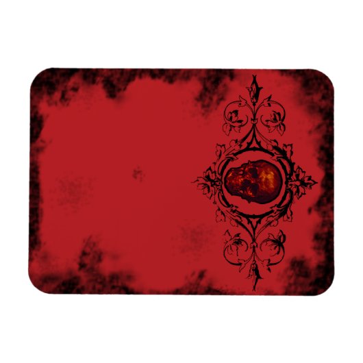 Gothic Red Skull Magnet (Horizontal)