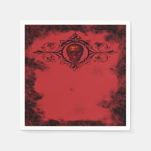 Gothic Red Skull Napkins Serviette (Vorderseite)