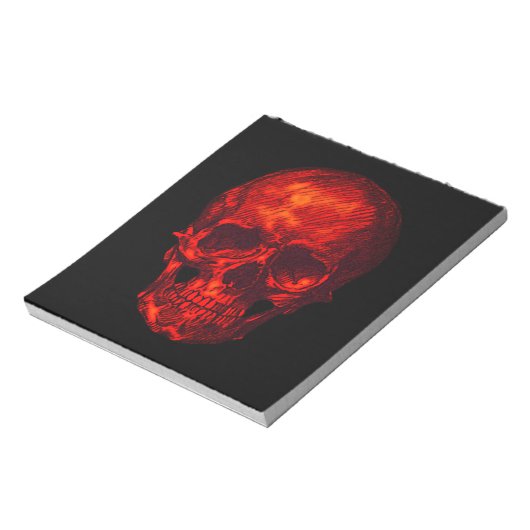 Gothic Red Skull Notizblock (Rotiert)