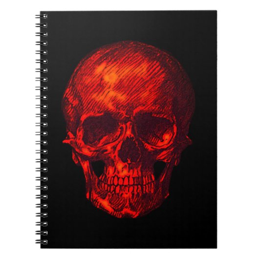 Gothic Red Skull Notizblock (Vorderseite)
