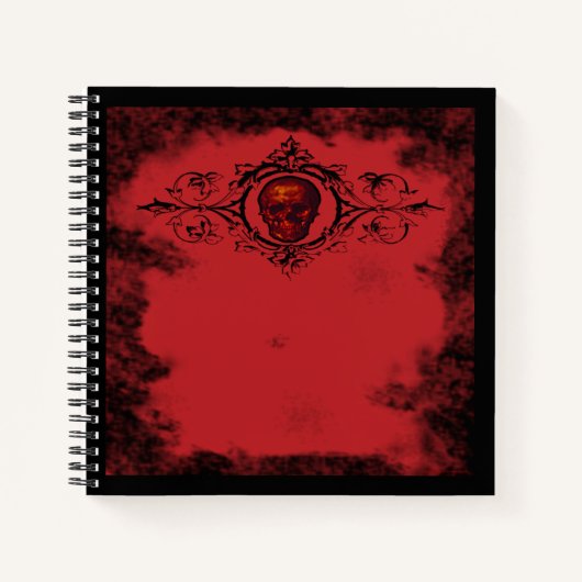 Gothic Red Skull Notizblock (Vorderseite)