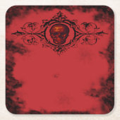 Gothic Red Skull Paper Untersetzer (Vorderseite)