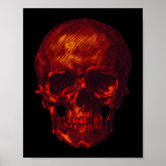 Gothic Red Skull Poster (Vorne)
