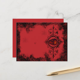 Gothic Red Skull Postkarte