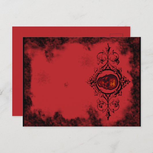 Gothic Red Skull Postkarte (Vorne/Hinten)